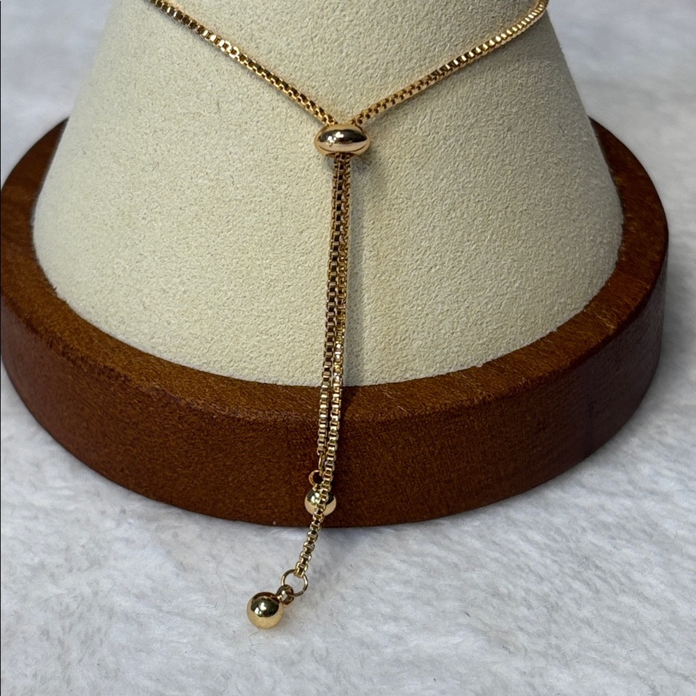 NEW Leo Constellation AAA CZ Bolo Adjustable Bracelet 18k Yellow Gold Filled - Picture 2 of 4